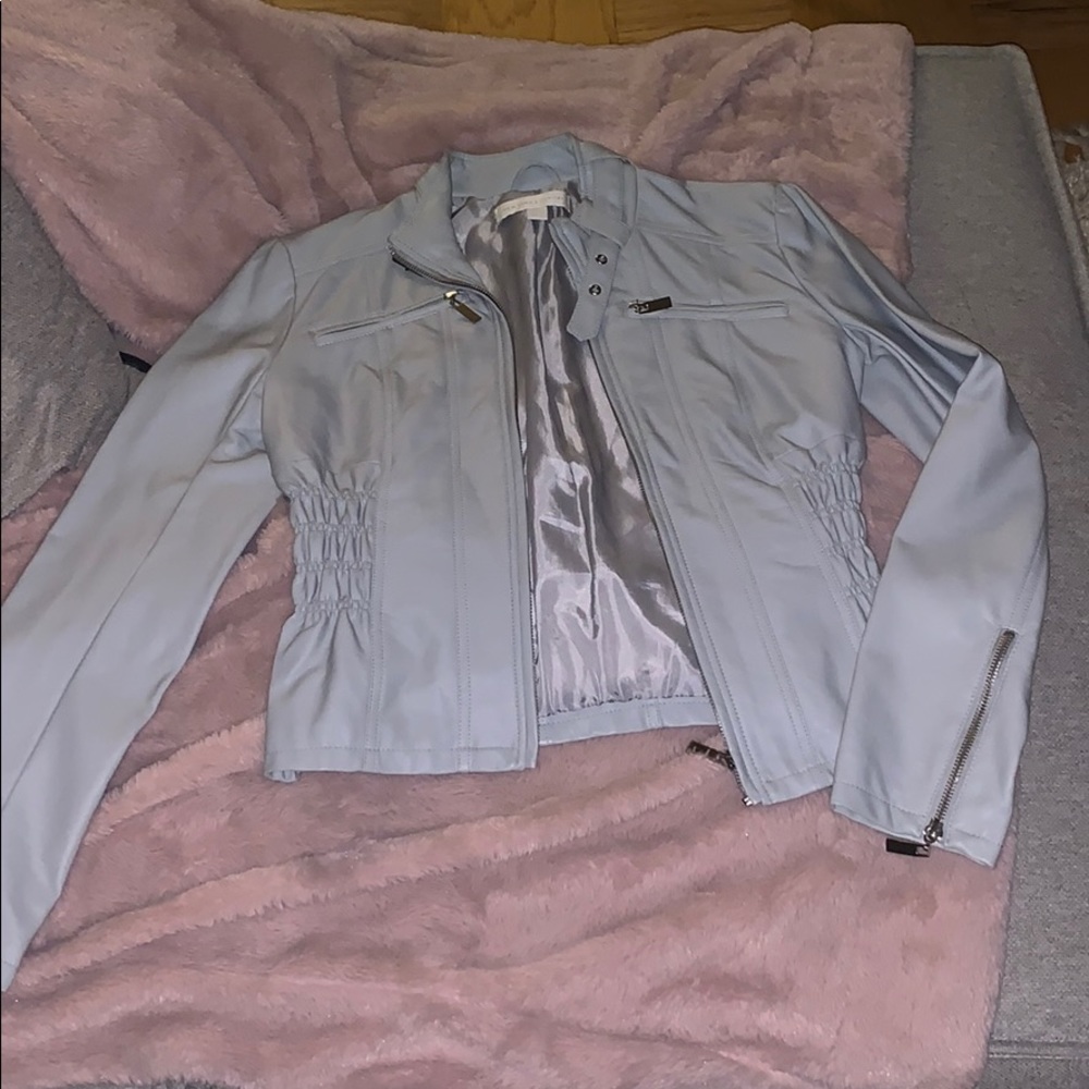 Gray leather